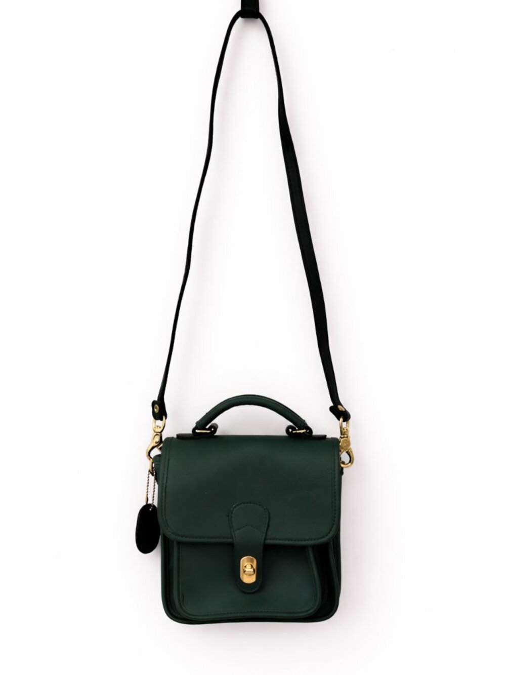 Classic Collection Green Leather Crossbody – Vintage Inspired Structured Bag